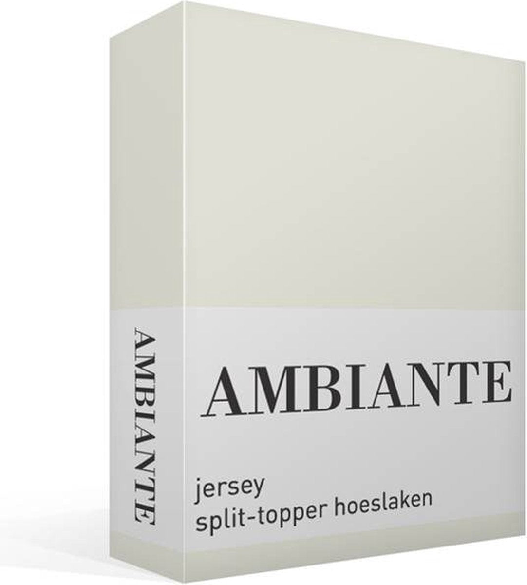 Ambiante jersey split-topper hoeslaken - tweepersoons - off-white