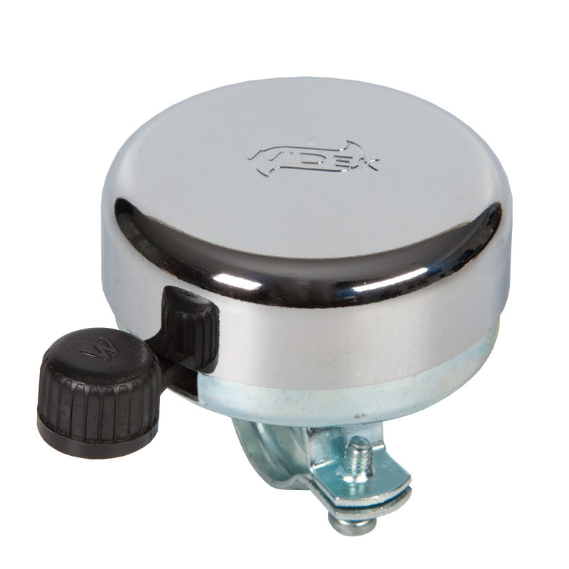 Campana lucida in acciaio inossidabile widek con battaglio di plastica su carta