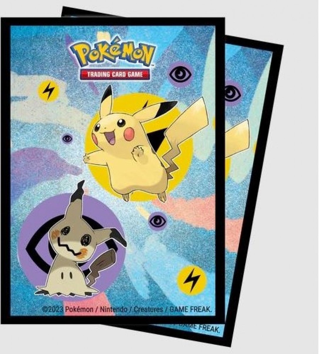 Ultrapro ultra pro - Pokemon TCG - Confezione da 65 buste protettive di dimensioni standard - Pikachu e Mimikyu (63 x 89 mm)