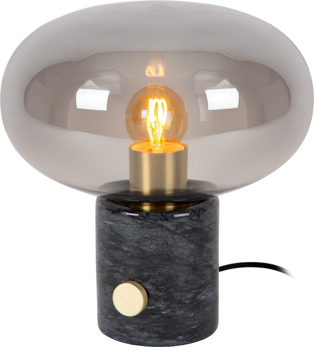 Lucide charlize - lampada da tavolo - ø 23 cm - 1xe27 - nera
