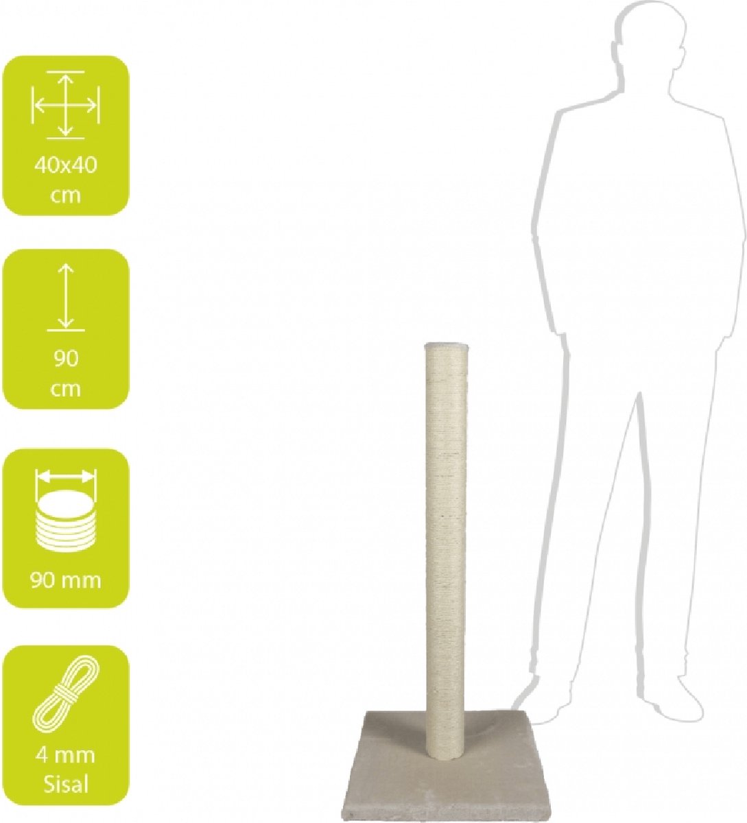 Ebi classic highpost - scratching post - beige - 40 x 40 x 90cm
