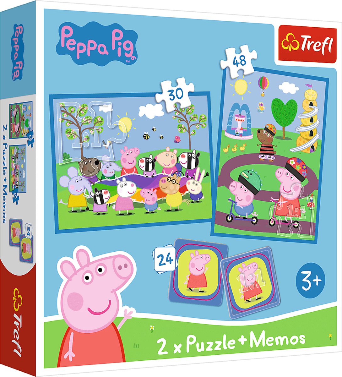 Gioco Trefl Peppa Pig - Gioco memo 2in1 e puzzle per bambini.