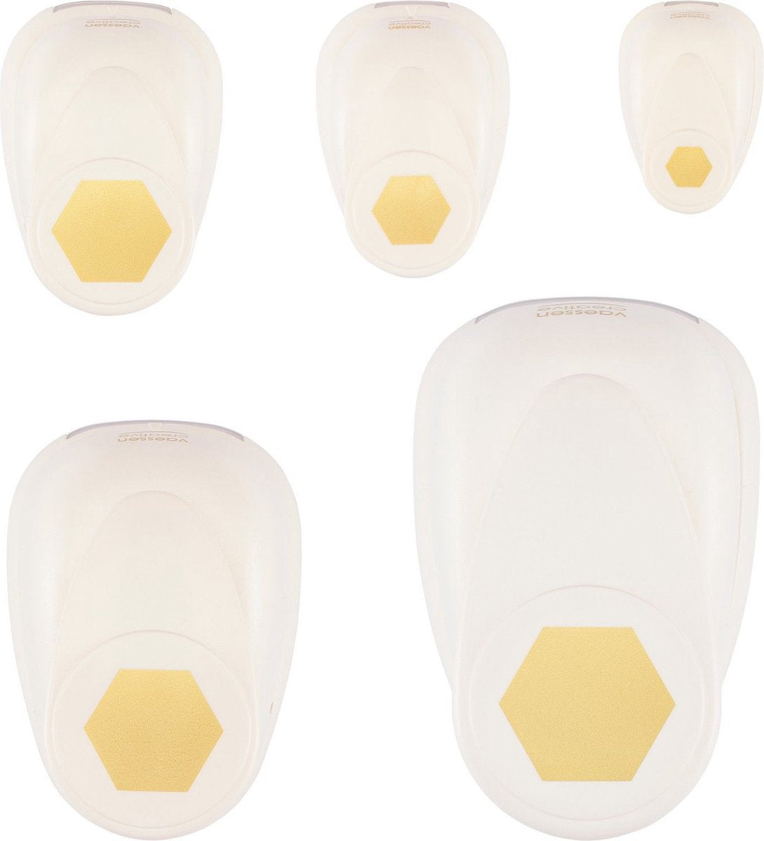 Vaessen creative • set di punzoni per figure esagoni 5 pz.