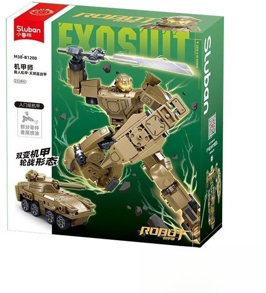 Vehículo armado del ejército de Sluban 2 en 1 (m38-b1280)