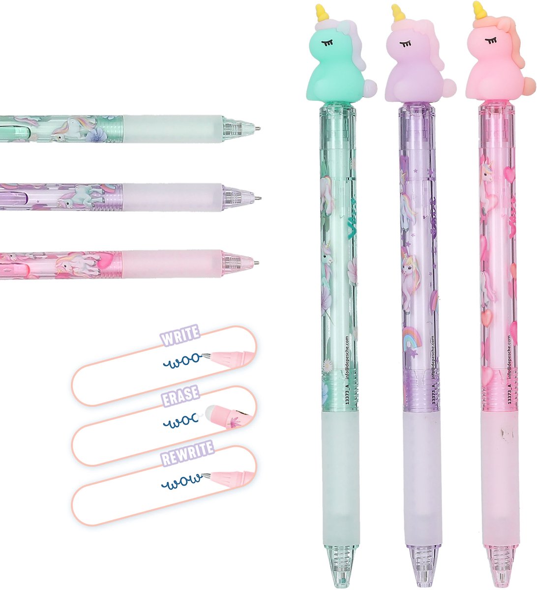 Depesche - bolígrafo de gel borrable ylvi con unicornio - 1 pieza