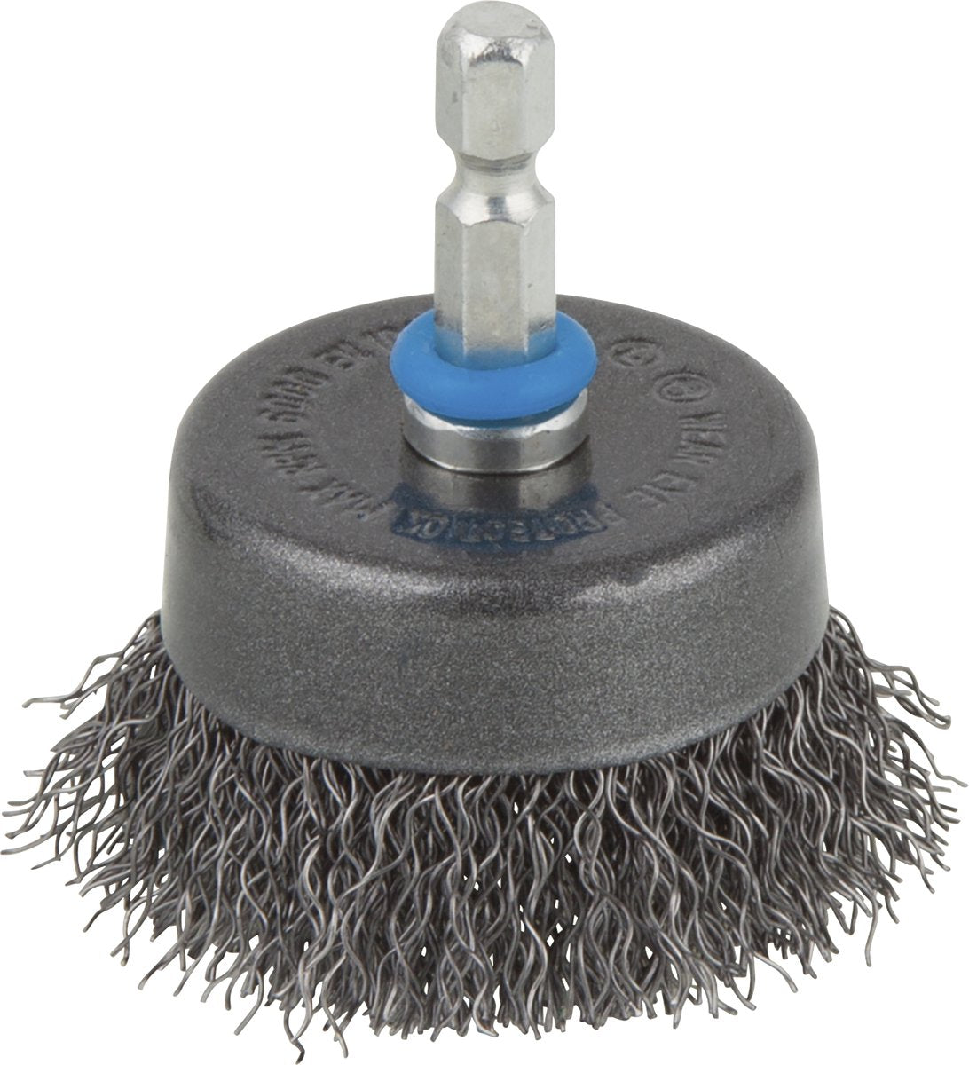 Wolfcraft - cepillo de copa de alambre de acero para taladro - quitar oxido - cepillo de alambre - 2106000
