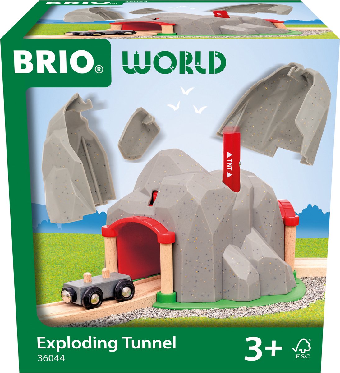 Ravensburger Brio World - 36044 Tunnel esplosivo | set di trenini per bambini dai 3 anni in su