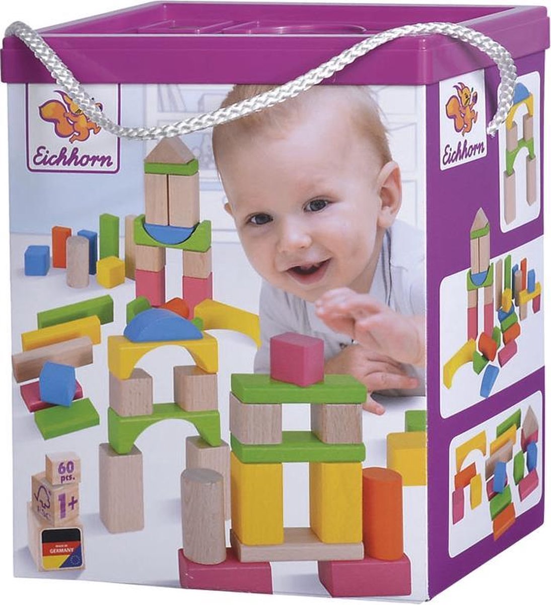 Blocchi di legno Eichhorn, 60 pezzi.