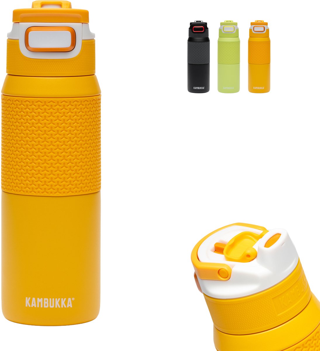 Borraccia termica Kambukka Elton da 750 ml - Mango Maniac con coperchio 3 in 1 e facile pulizia - Arancione