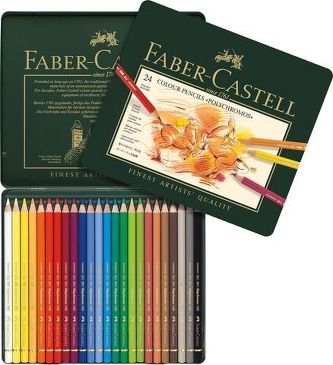 Matite colorate Faber-castell - polychromos - 24 pezzi in barattolo - fc-110024