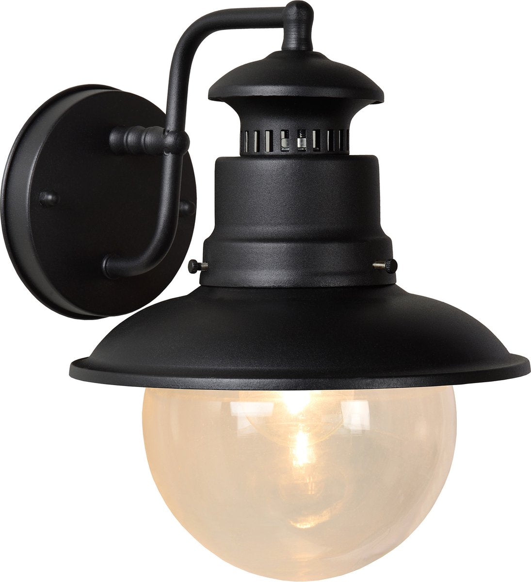 Lucide figo - aplique interior exterior - ø 21,5 cm - 1xe27 - ip44 - negro