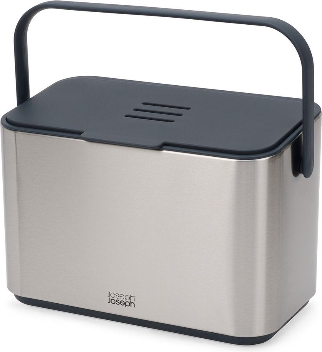 Joseph Joseph - secchio per compost per rifiuti di cucina con contenitore interno da 4 litri - acciaio inossidabile - grigio