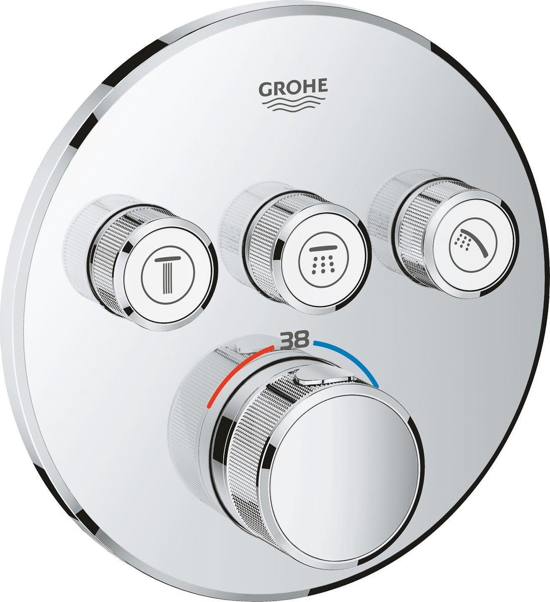 Rubinetto doccia termostatico Grohe Grohtherm Smart Control - miscelatore incasso - con deviatore - tondo - cromo