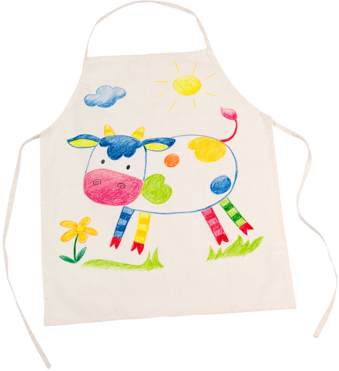 Goki kleur je eigen fair trade schort - blanco textiel schort om te versieren - 42,5 x 54,5 cm