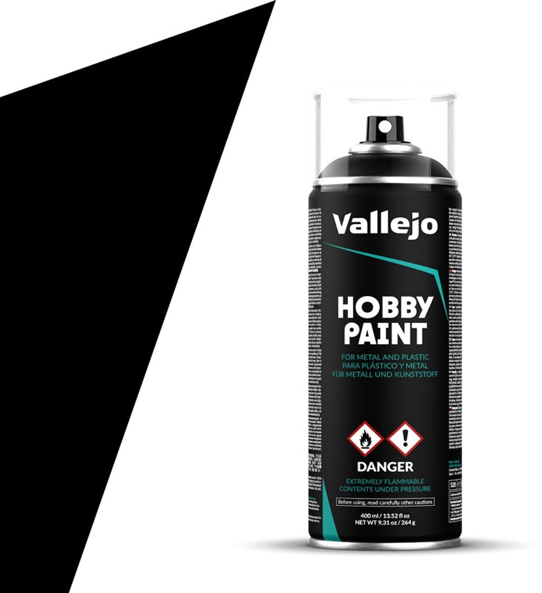 Vernice per hobby Vallejo - 28012 primer nero - spray - bomboletta spray per vernice - 400 ml