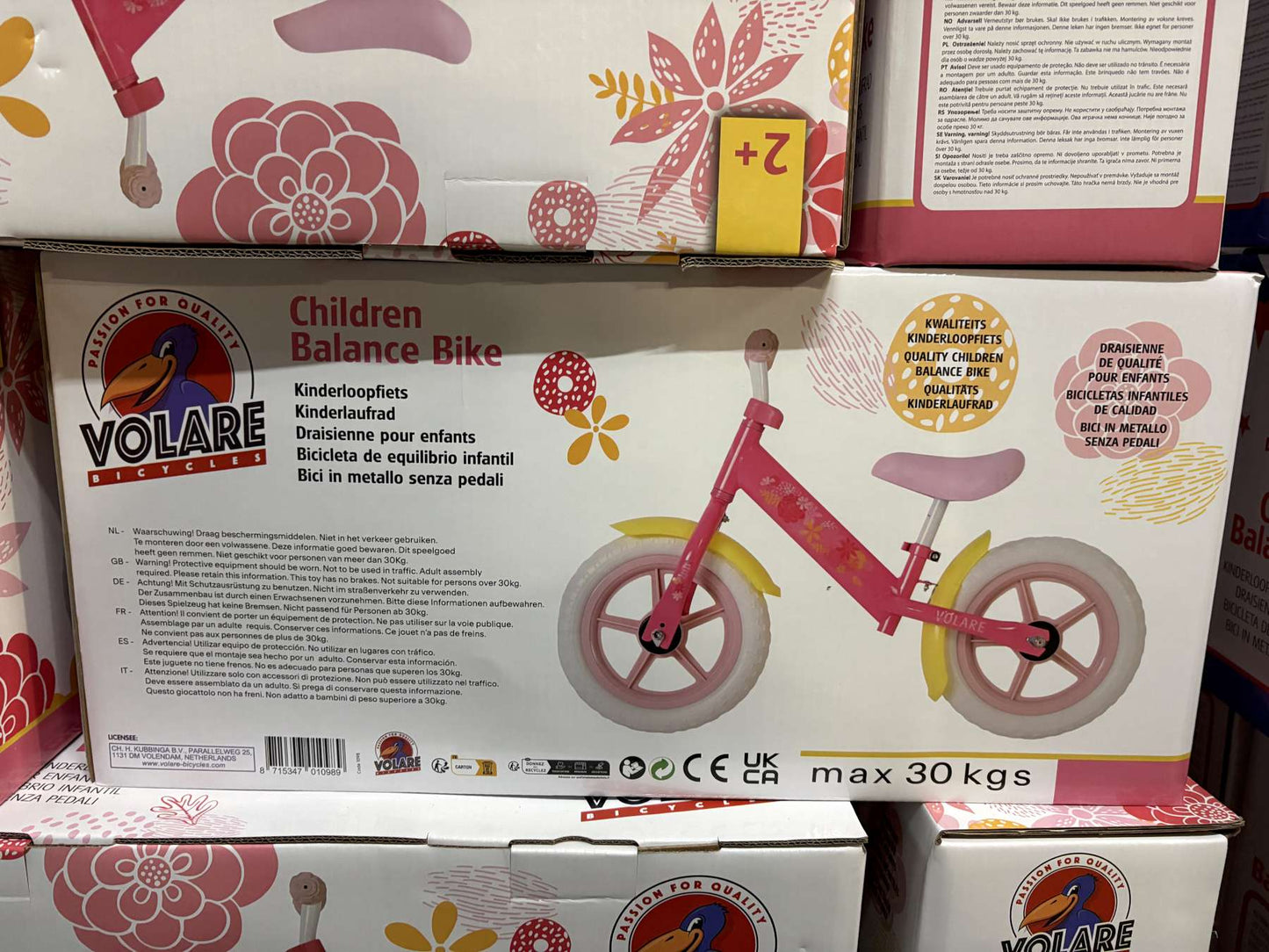 Bicicleta sin pedales Volare - rosa
