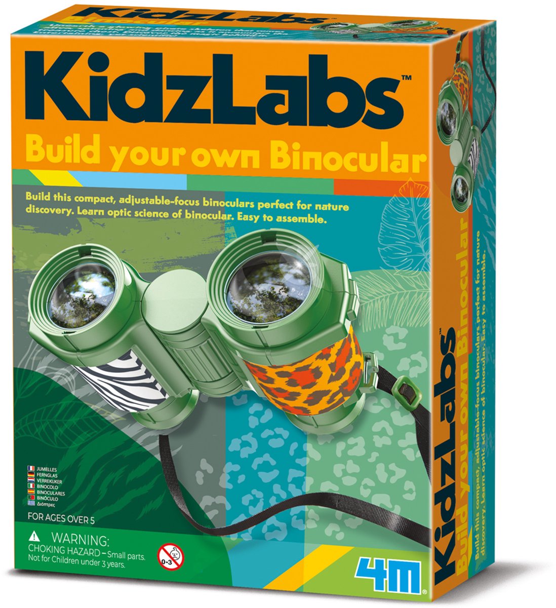 4m scienza e giochi - crea il tuo binocolo - giocattoli da esterno - kidzlabs - 5+