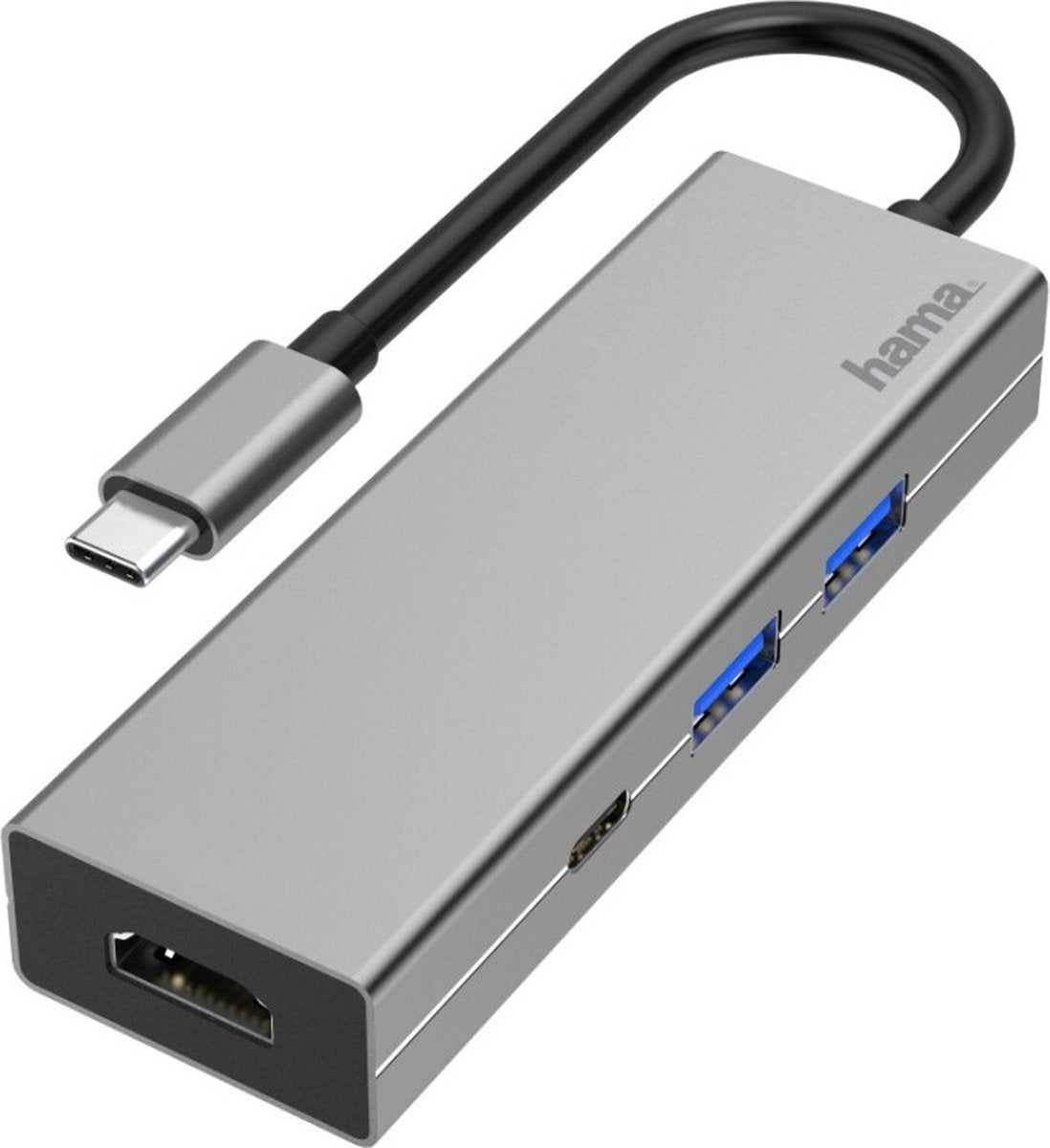 Hama USB-C® (USB 3.2 Gen 2) hub multipuerto 4 puertos gris