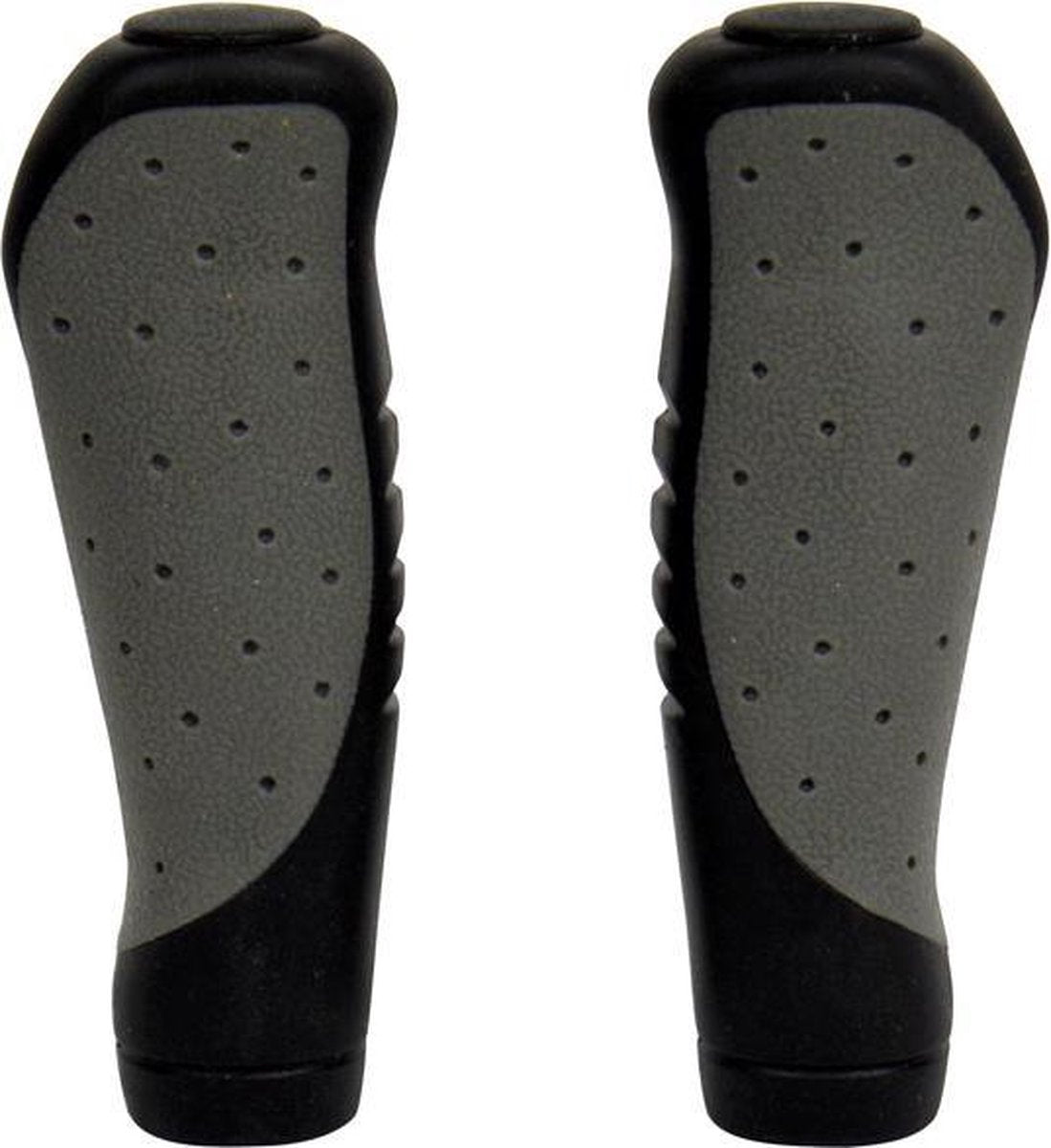 Dresco fietshandvatten ergo grip ca. 10 cm rubber zwart grijs per set