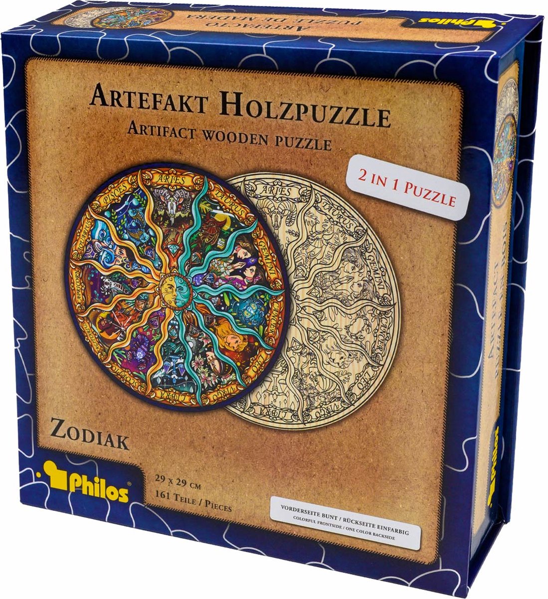 Philos houten puzzel legpuzzel 2 in 1 zodiac 161 stuk.