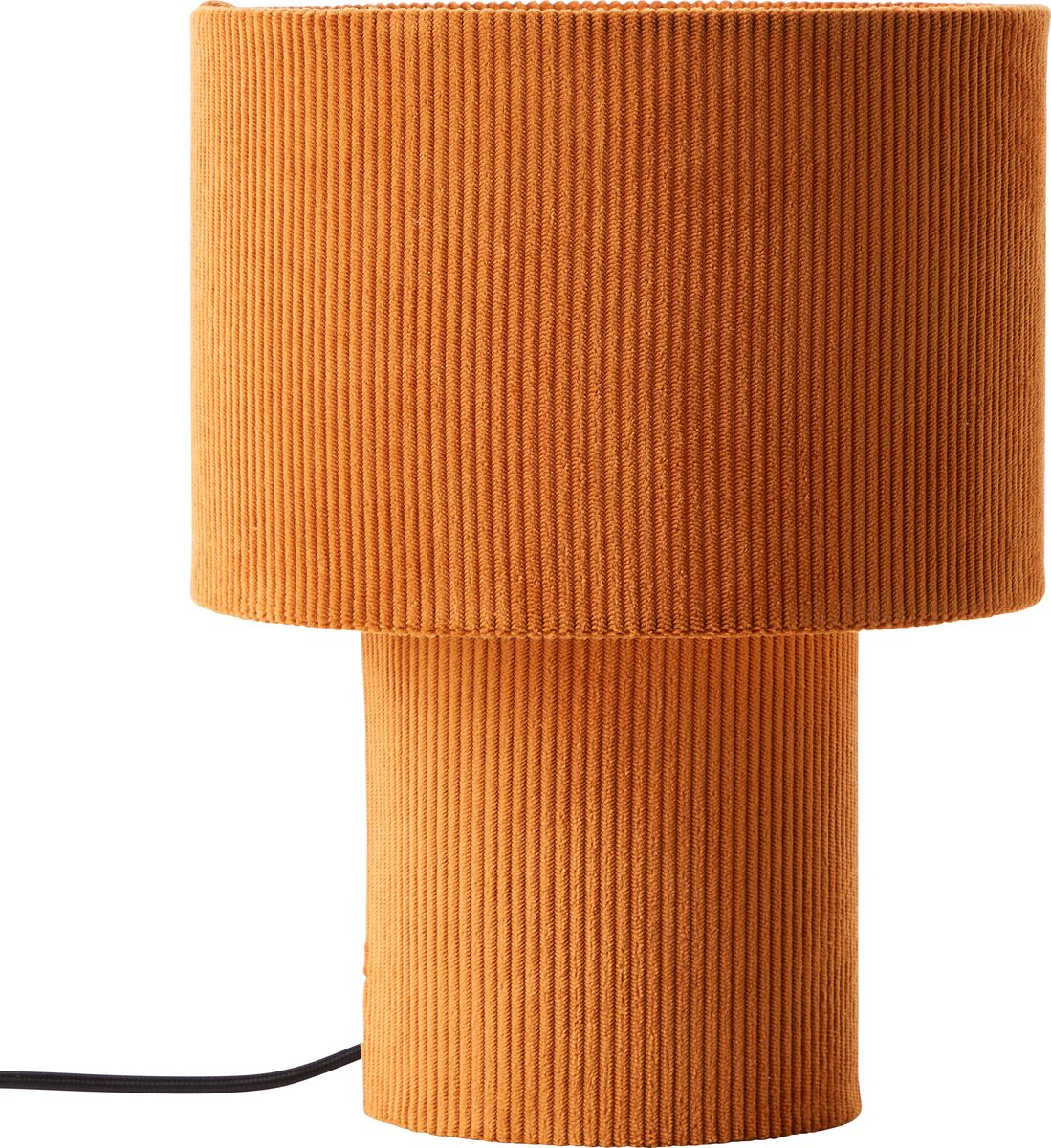 Brilliant tony - lámpara de mesa - e27 max 1x25w - tejido canalé - naranja
