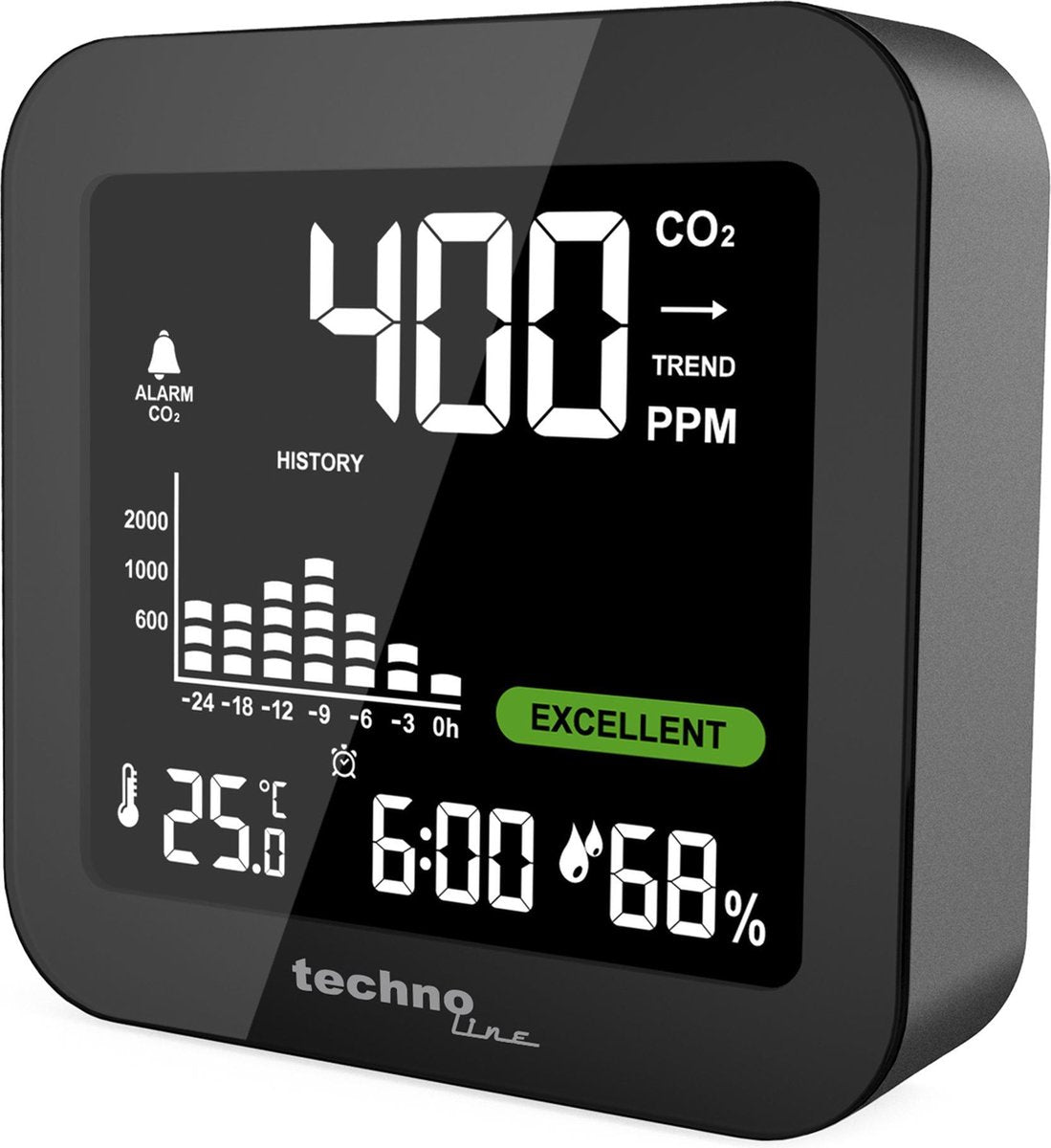 Medidor de calidad del aire Technoline medidor de co2 recargable