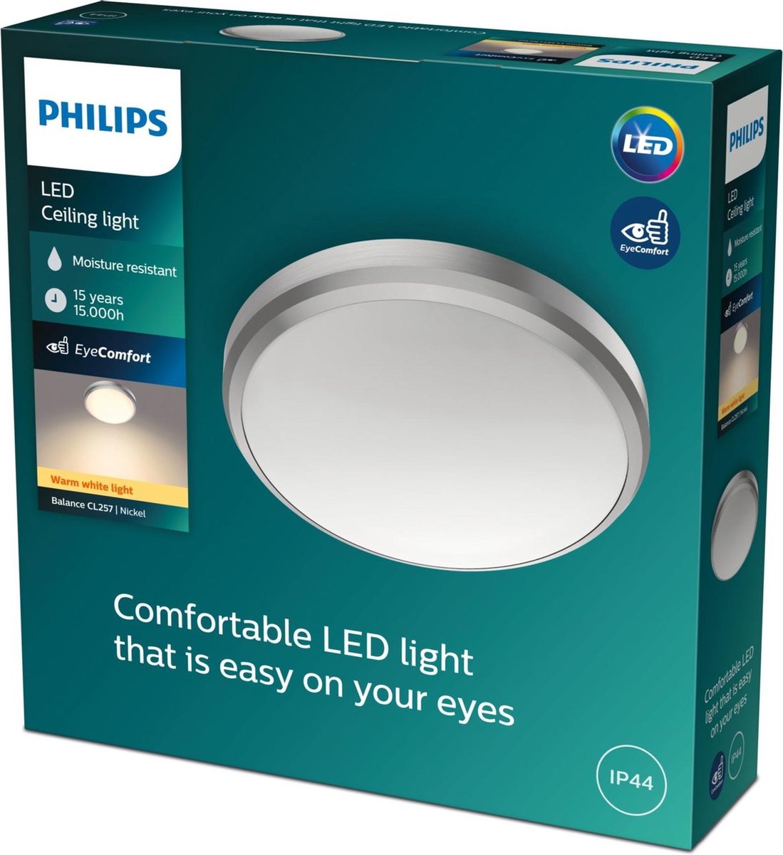 Philips LED Philips Balance, lámpara de techo - níquel - pequeña