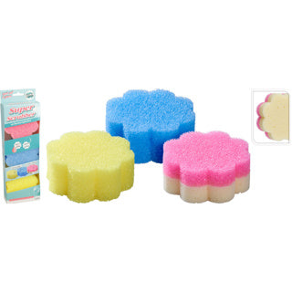 Set di spugne abrasive in PU da 3 pezzi dia 10 cm | 12 pezzi