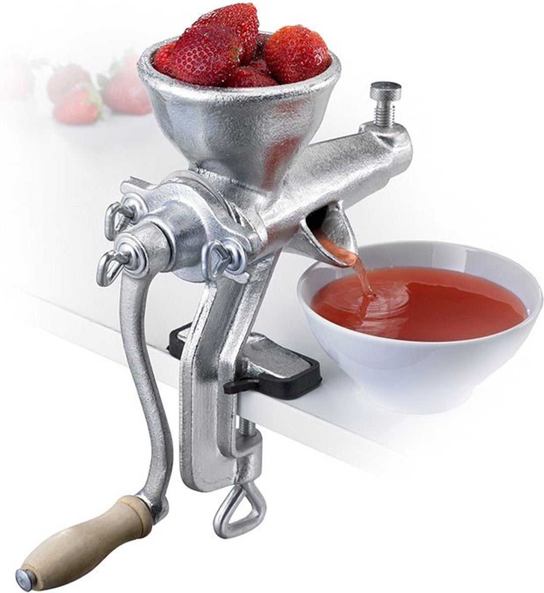 Prensa de frutas y bayas Westmark, con abrazadera de tornillo para montaje en mesa, acero, starke else, plata, 97482260