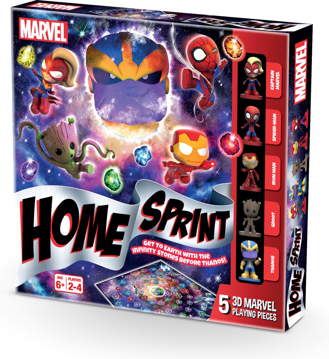 Shuffle marvel avengers home sprint - bordspel - familie - marvel - ganzenbord