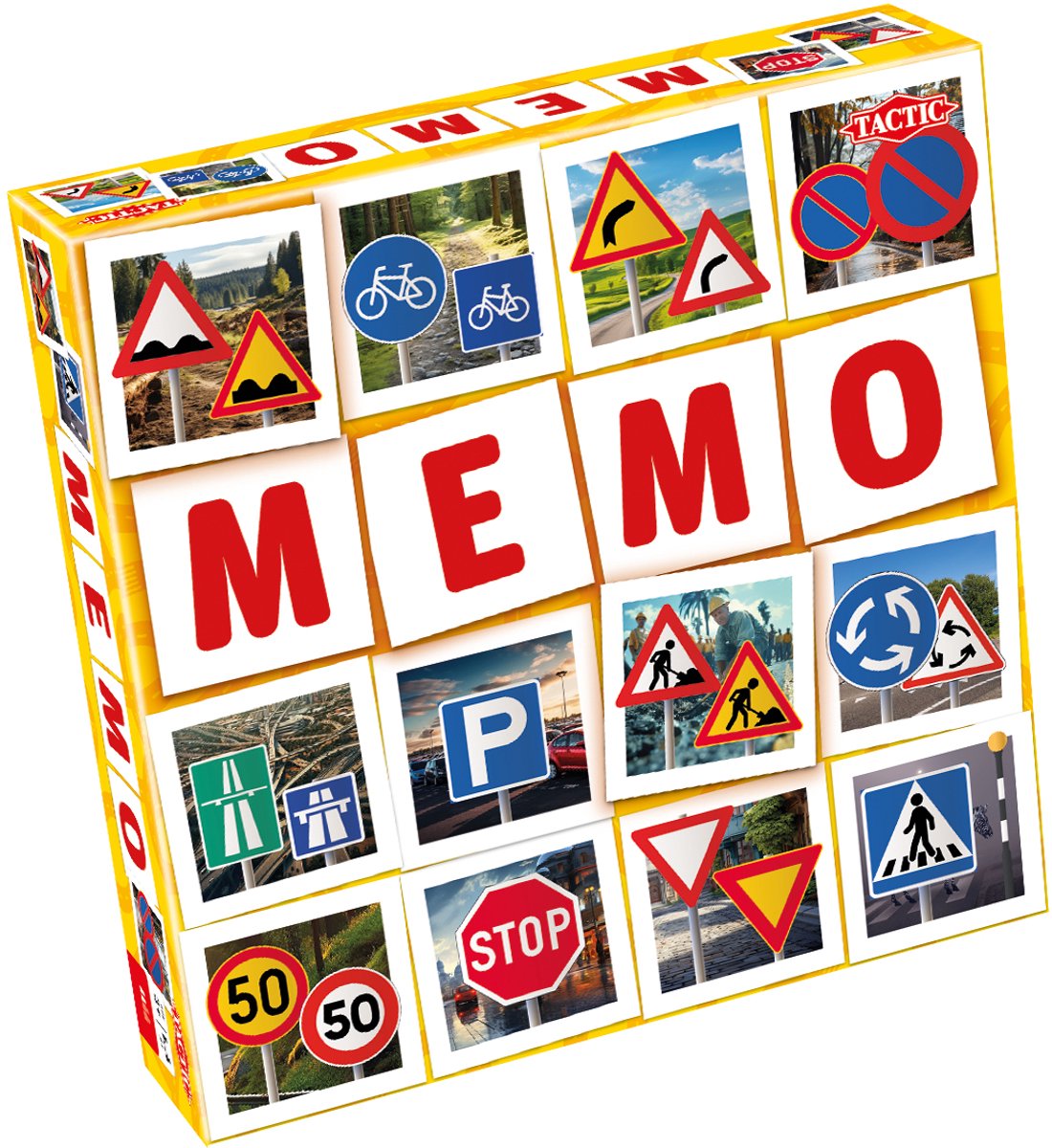 Tactic memo verkeersborden - memospel - zoek de juiste paren - leer verkeersborden herkennen - educatief gezelschapsspel voor kinderen en families - 2 tot 6 spelers - vanaf 3 jaar