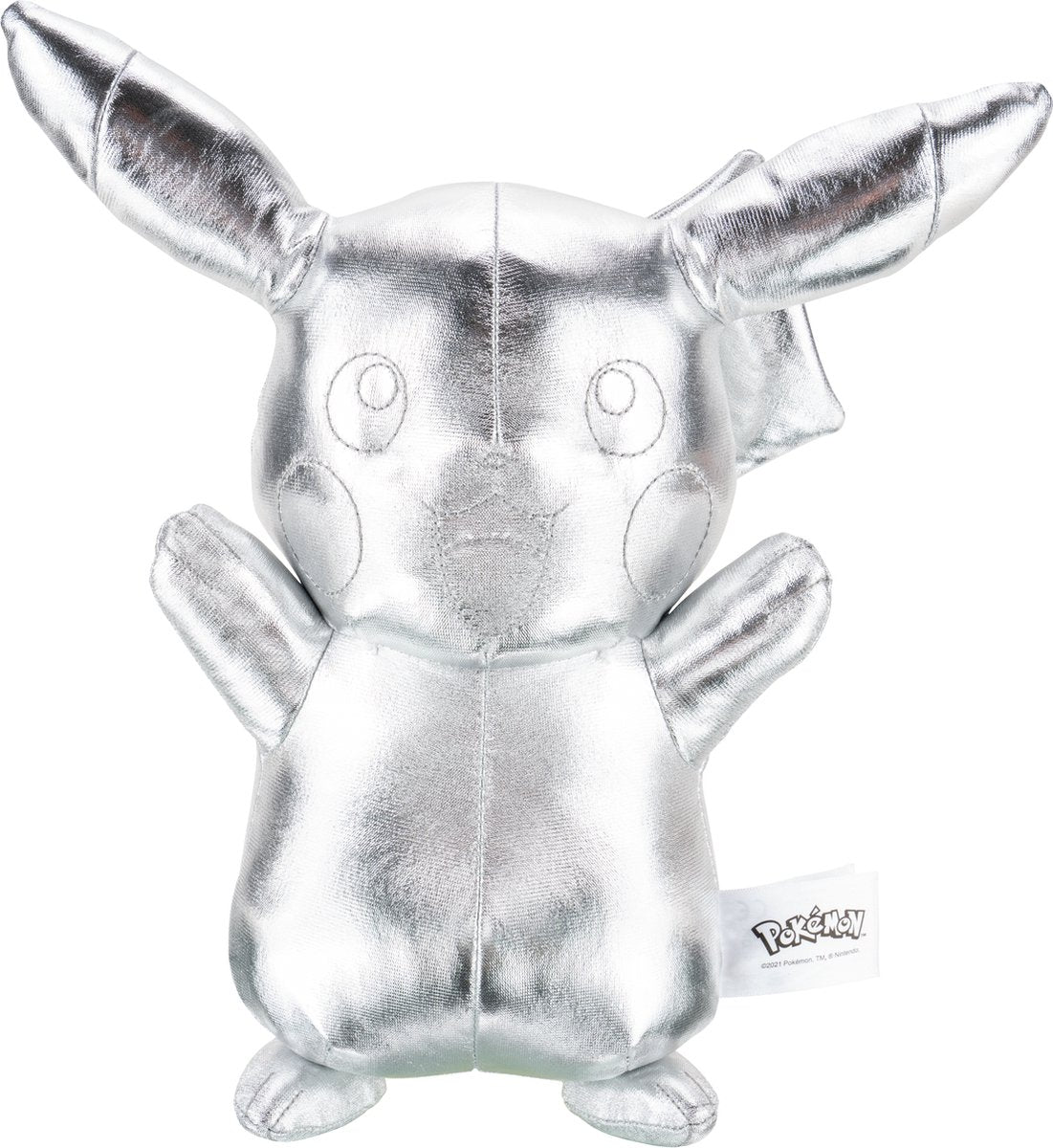 Jazwares peluche pokémon 25 aniversario versión plateada pikachu 30 cm color plateado