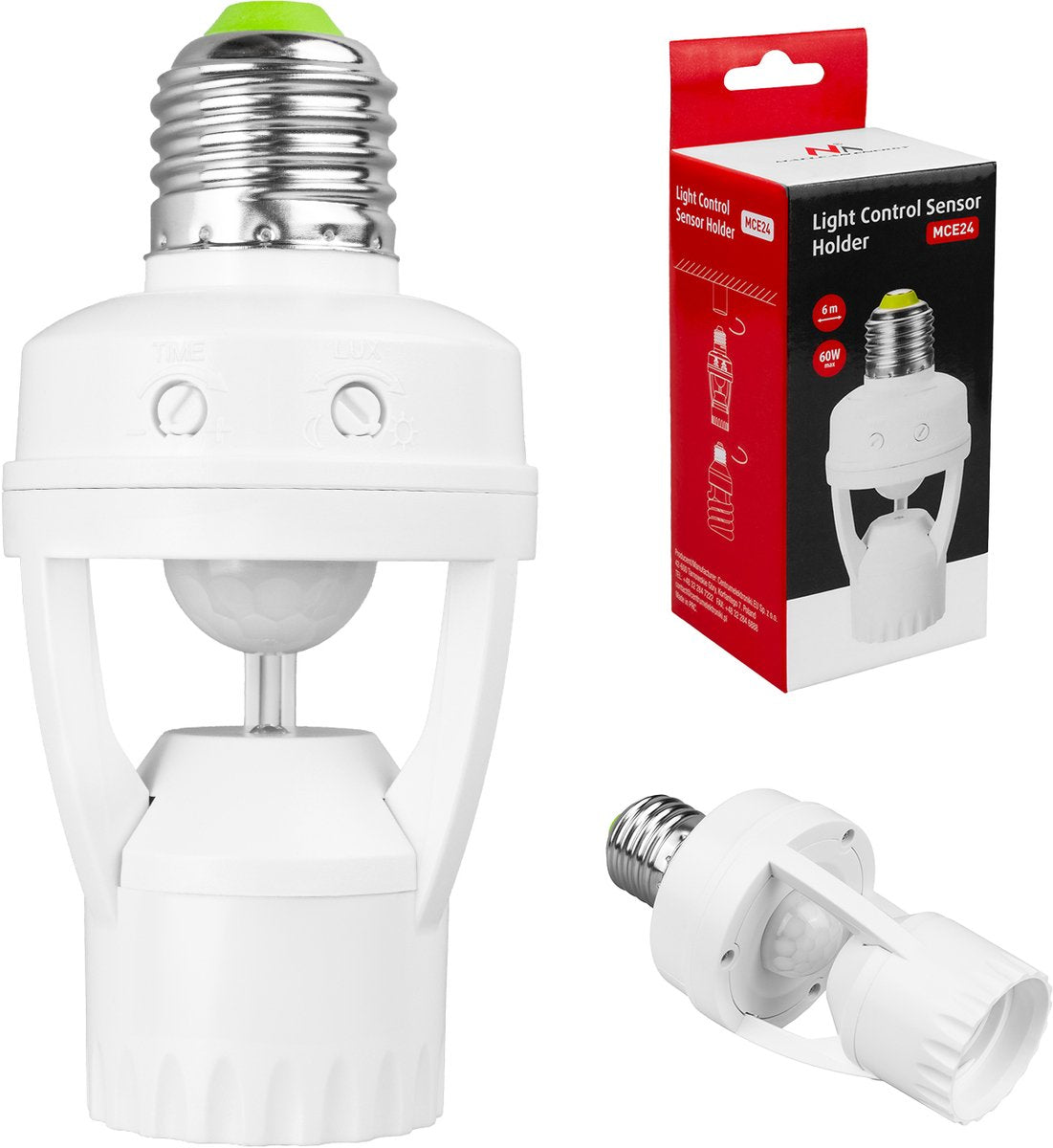 Portalámparas Maclean Energy con sensor de movimiento automático de 360° mce24