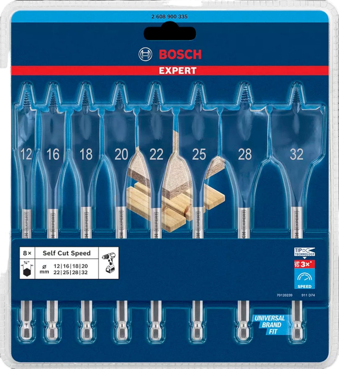 Set di trapani rapidi Bosch Expert Self Cut - Set di trapani per legno da 8 pezzi