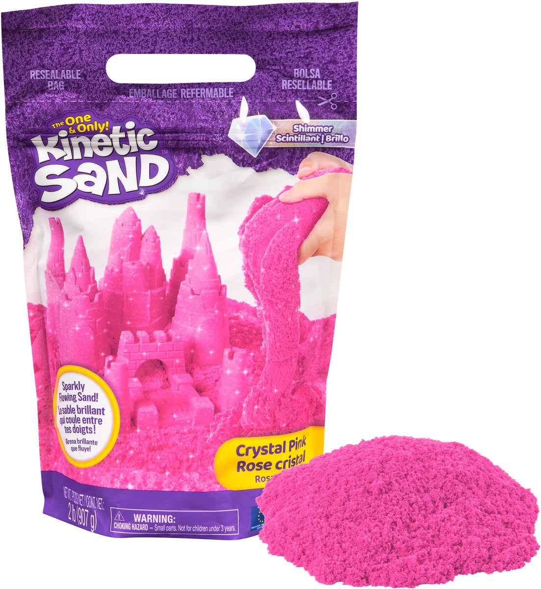 Spinmaster Kinetic Sand glitter sacca di sabbia in cristallo - 907 g