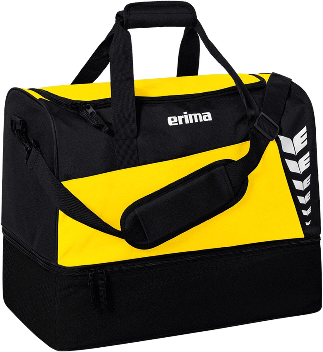 Borsa sportiva Erima six Wings (grande) con scomparto inferiore - giallo nero | dimensione: l