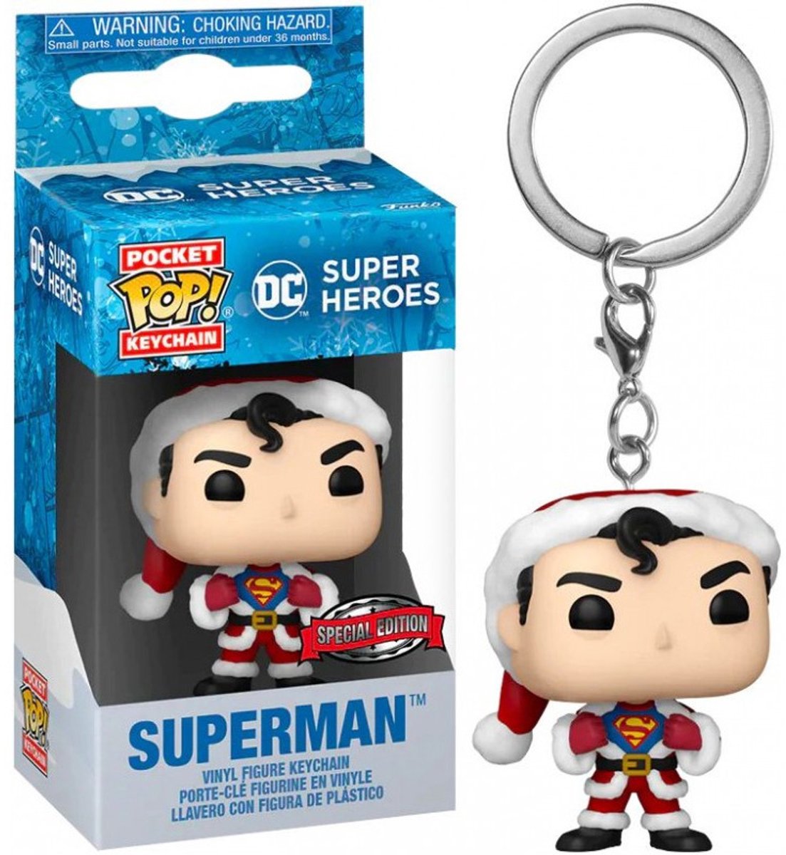 Funko pocket pop sleutelhanger dc comics holiday superman exlusive