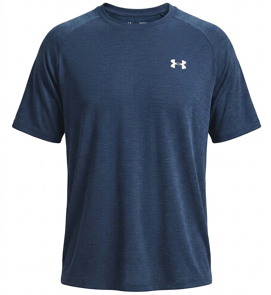 Under armour ua tech texturood ss-blu heren sportshirt - wham blauw - wit