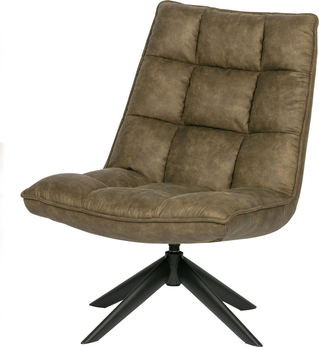 Sillón giratorio Woood Jouke - cuero artificial - verde - 97x70x85