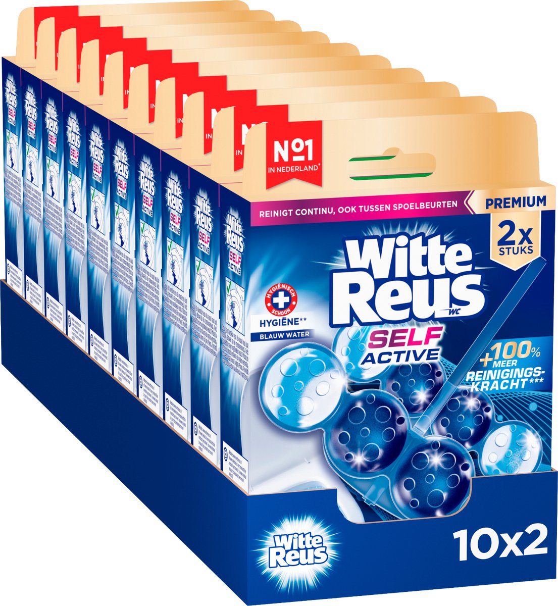 Blocco WC igienico autoattivo Witte Reus 100 g - blocchi WC - confezione risparmio - 2x10 pezzi
