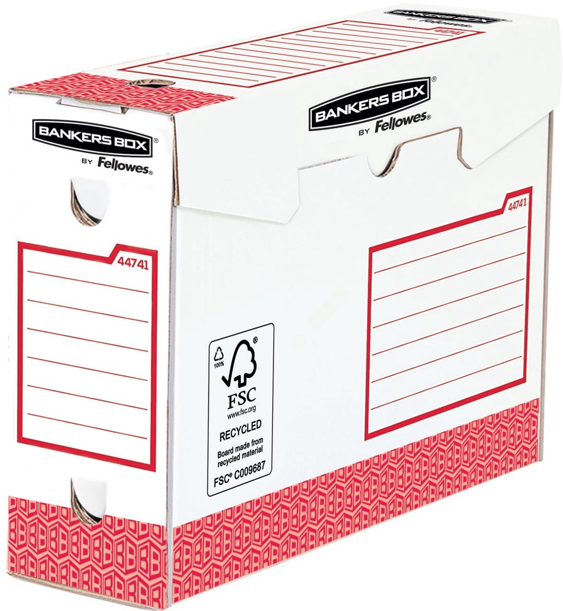 Bankers box basic archiefdozen 100mm 9,5 x 24,5 x 33 cm, rood, 20 stuks