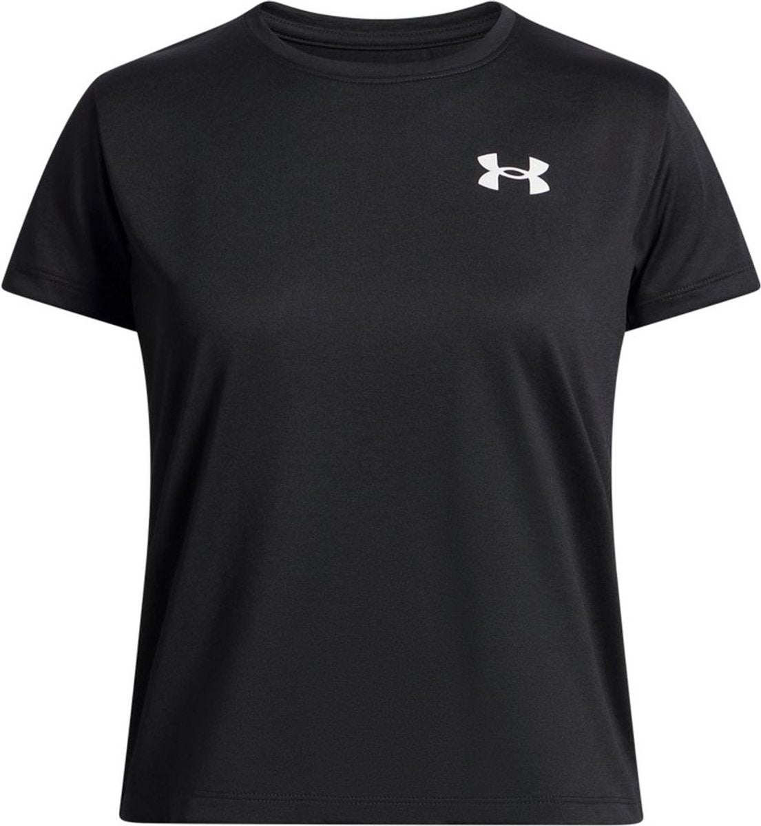 Under armour ua tech ssc-blk meisjes sportshirt - zwart - wit