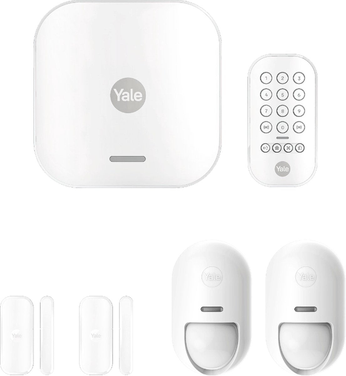 Yale - slim alarmsysteem starterskit plus - wit - abonnement optioneel