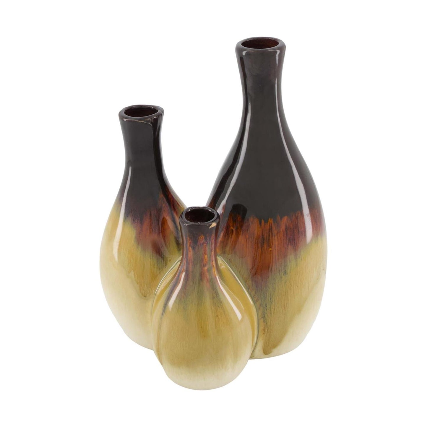 Dijk natural collections jarrón cerámica crema marrón 18x13,5x25,5cm