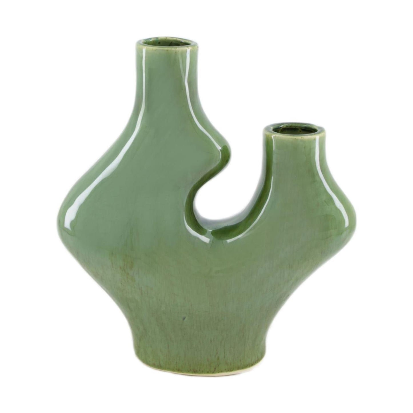 Vaso Dijk Natural Collection in ceramica verde 23,5x9x25,5 cm