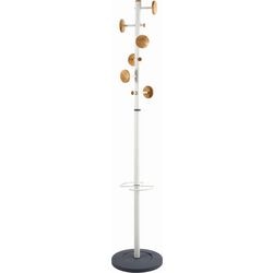 Perchero alba music acero, madera blanca
