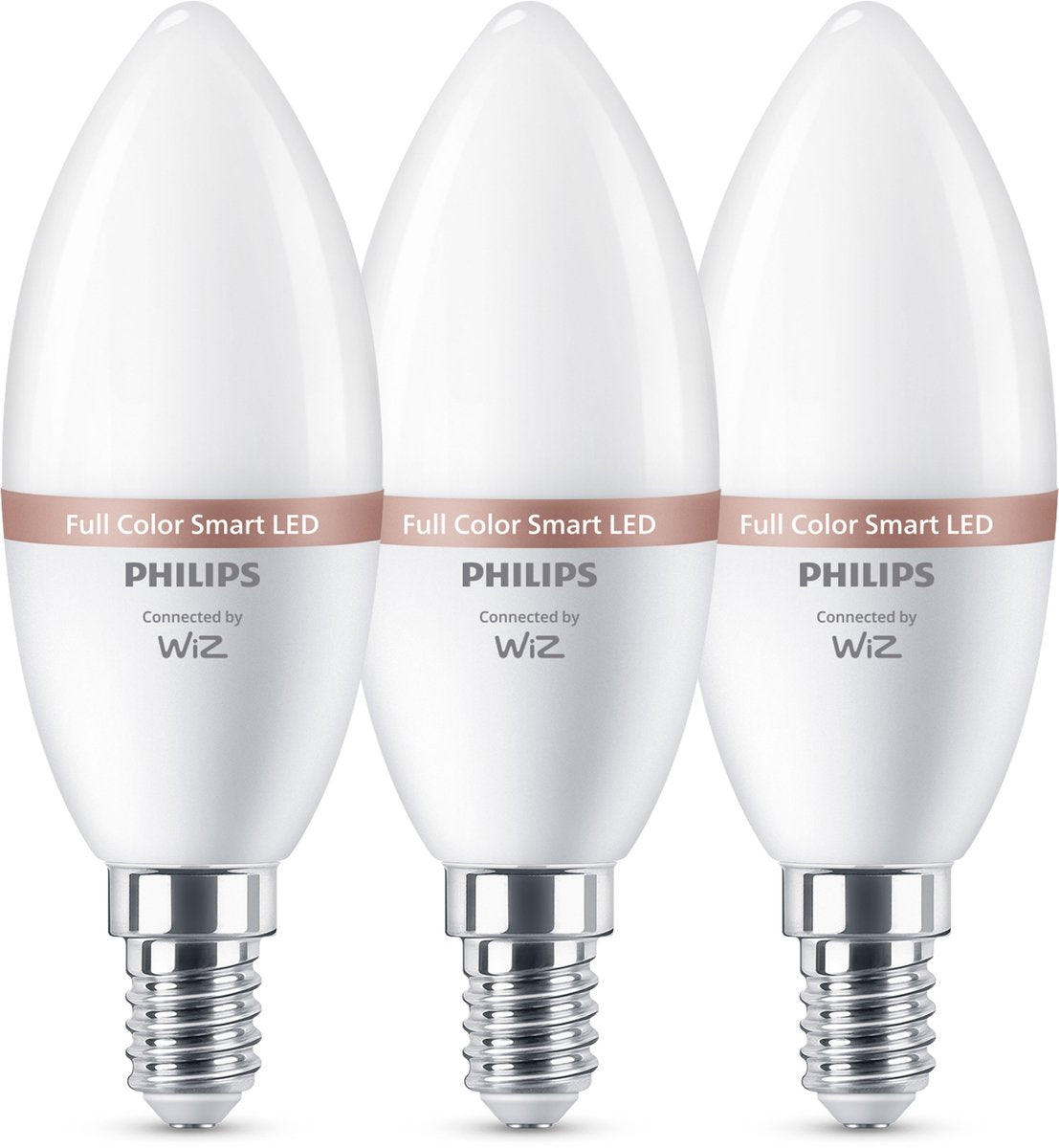 Philips LED Lampada LED RGB intelligente Philips, C37, attacco E14, 470 lm, pacco da 3