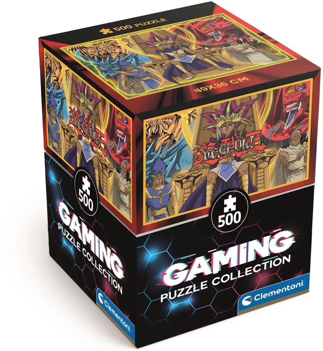 Clementoni - puzzle - 500 pezzi - yu-gi-oh - collezione giochi - cubo - puzzle per bambini e adulti