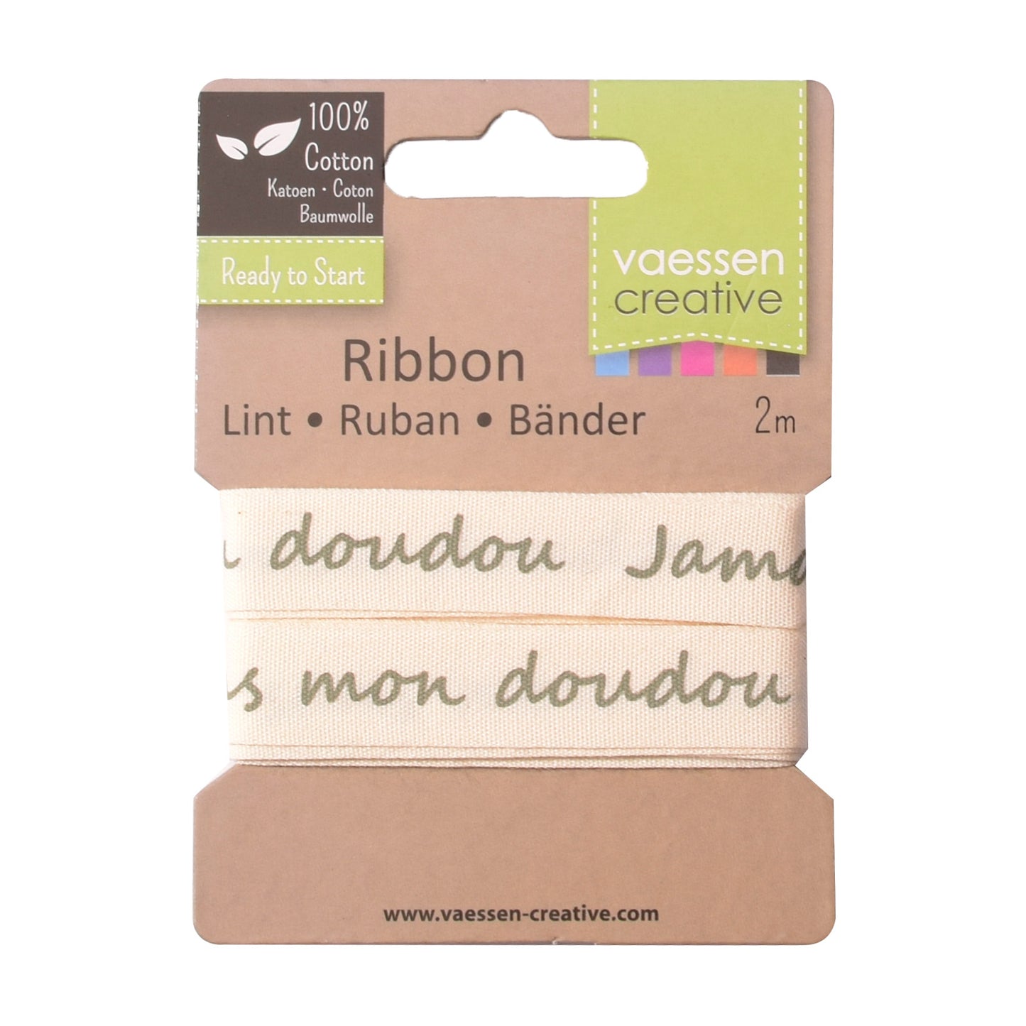 Vaessen creative • nastro 2mx15mm fr jamais sans mon doudou