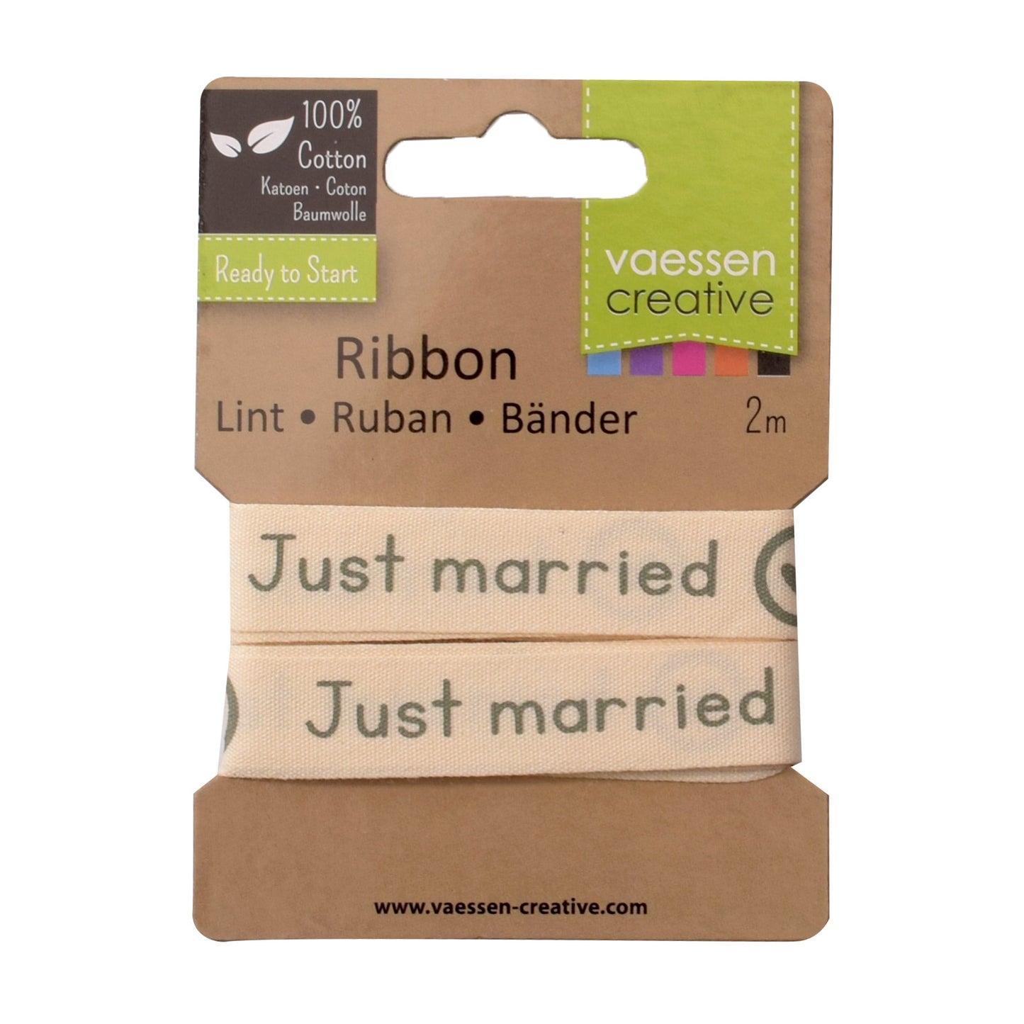 Vaessen creative • nastro 2mx15mm ita appena sposato